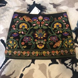 Zara embroidered skirt